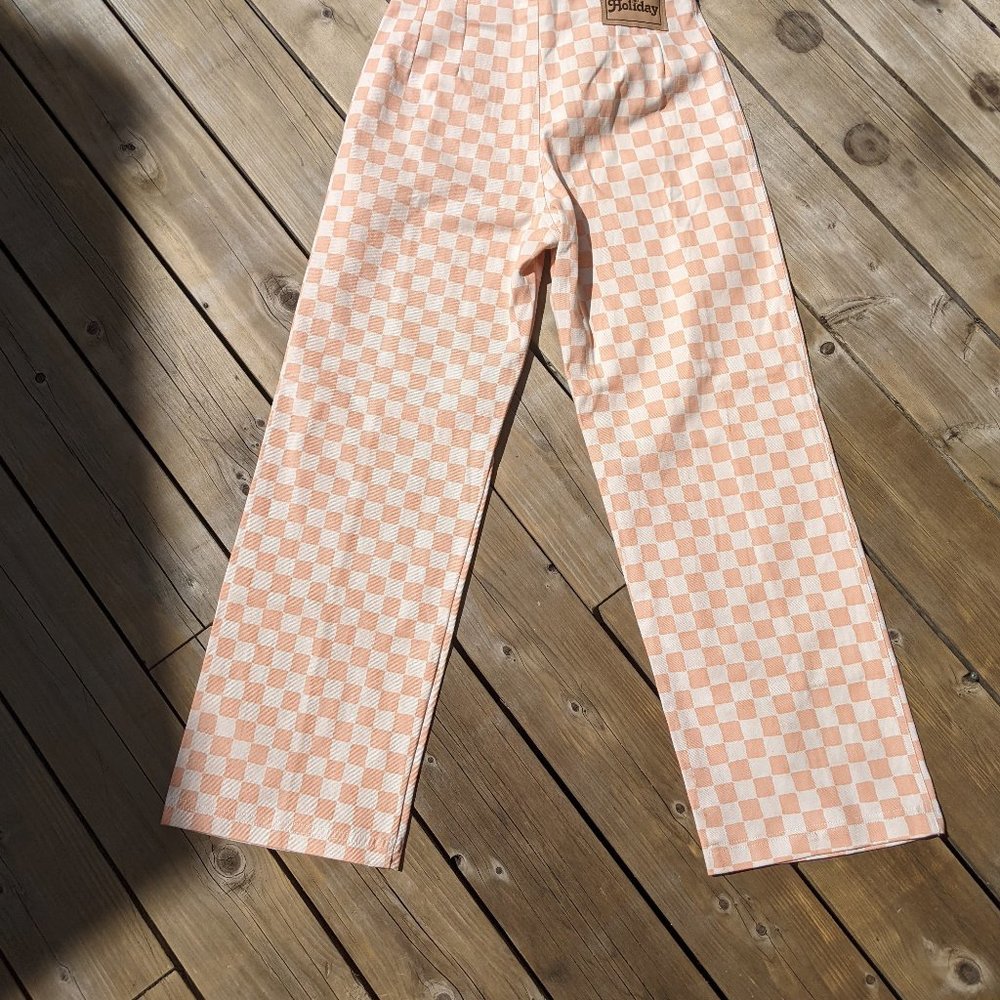 Checkered Straight Leg Pants - image 2